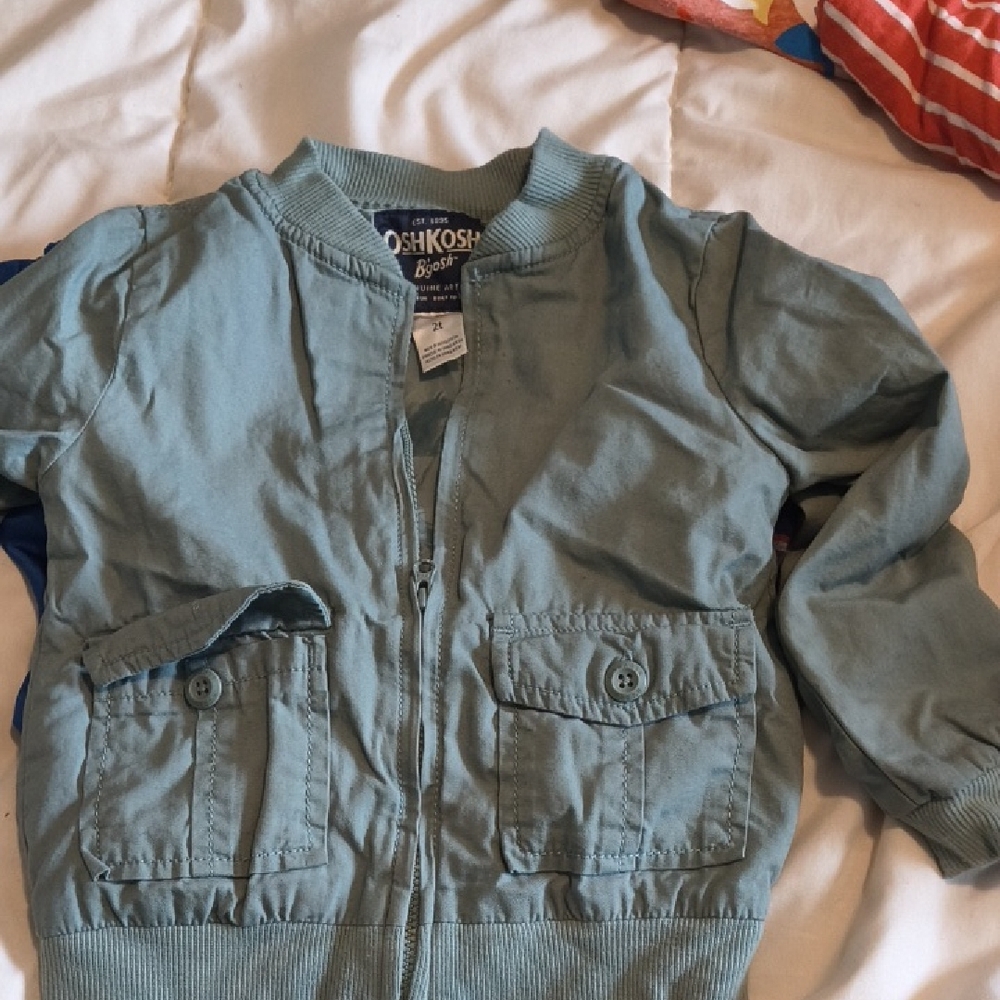 OshKosh B'gosh Dusty Blue Kids Bomber Jacket 2t